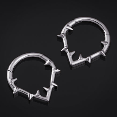 Septum Clicker, Silver, Thorns, ASTM F136 Titanium