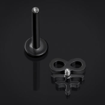 Alternative Black Steel Spiked Chain Link Ear Hangers - Pair