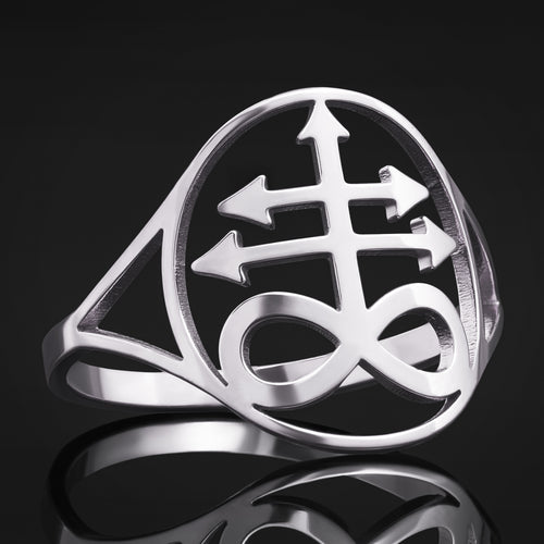 Silver Leviathan Cross Ring