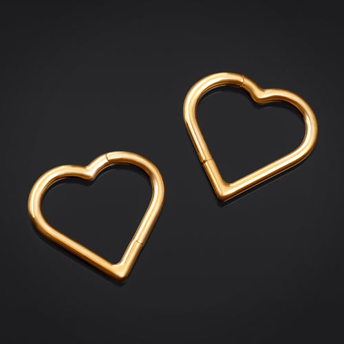 Nose Ring, Gold, Heart Design, Titanium