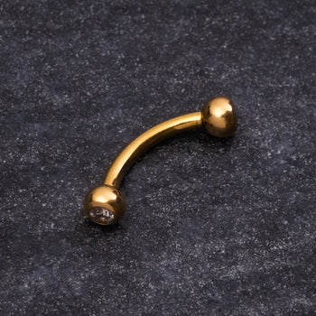 Curved Barbell, Silber, Innengewinde, Titan