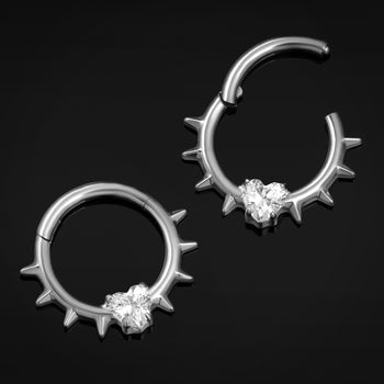 Silver Double Link Steel Hoop Ear Hangers - Pair
