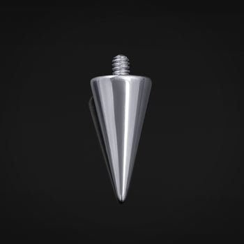 Internally Threaded Barbell Ends, Silver, Spike Attachment, Titanium