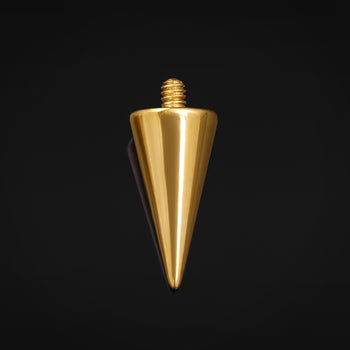 Internally Threaded Barbell Attachment, Gold, Spike Attachment, Titanium