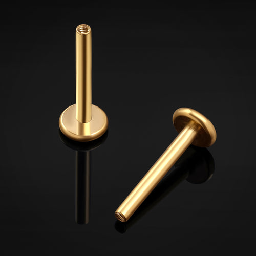 Labret-Pfosten, Gold, Innengewinde, ASTM F136 Titan, 1,2 mm