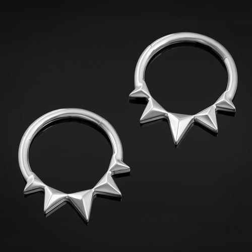 Septum Clicker, Silver, Spiked, ASTM F136 Titanium