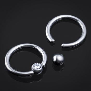 Ball Closure Ring, Jewelled BCR Ring, ASTM F136 Titanium