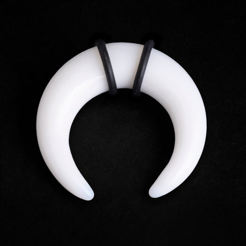 White Glass Septum Pincher / Plug / Gauge