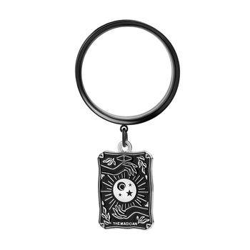 Black Steel The Blooming Sun Charm Double Flare Dangle Ear Tunnel / Plug / Gauge