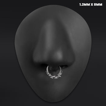 Tribal Spike Septum, Nose Ring, Silver, ASTM F136 Titanium