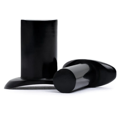 Black Hand Carved Buffalo Horn T Back Labret Stretching Lip Plug
