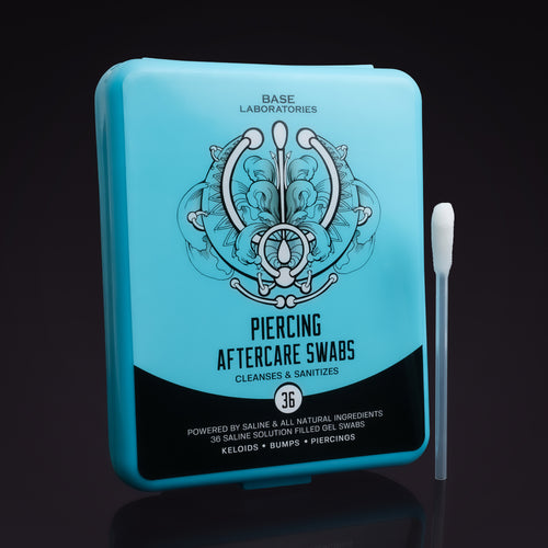 Base Laboratories Piercing Aftercare Saline Gel Swabs - Saline Solution for New Piercings