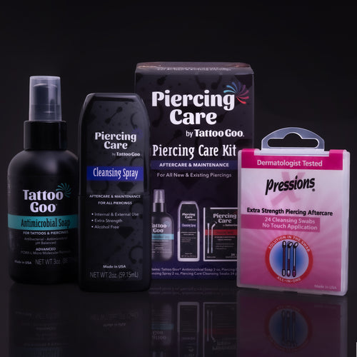 Tattoo Goo Piercing Care Kit - Complete Aftercare Kit for New & Infected Piercings
