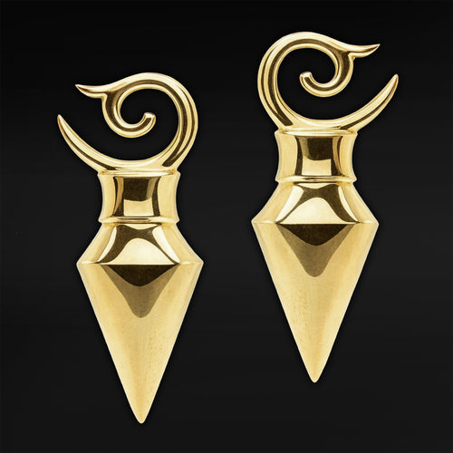 Brass Pyramid Ear Weights - Pair