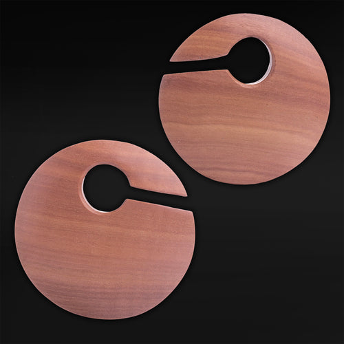 Saba Wood Offset Keyhole Ear Weights - Pair