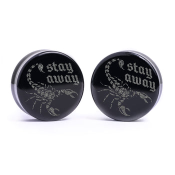 Shark Plug / Gauge - Teardrop Black Glass | Flat Faced Double Flare