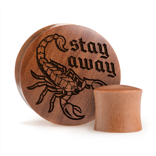 Stay Away Scorpion Plug / Gauge - Saba Wood | Convex Double Flare