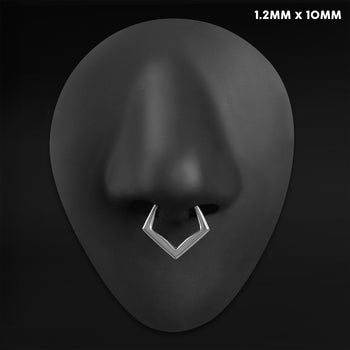 Triple Stacked Septum Ring, Black, Titanium, 1.2mm