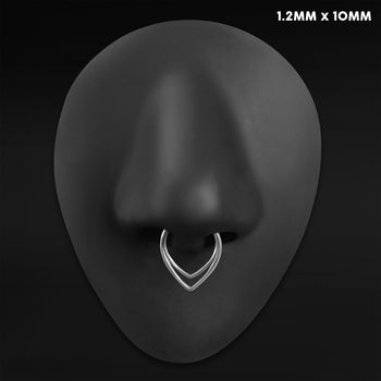 Open Stacked Septum Ring, Gold, Titanium, 1.2mm