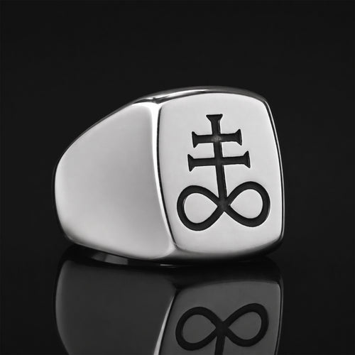 Silver Leviathan Cross Gothic Ring