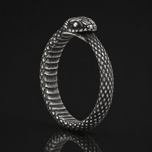 Silver Ouroboros Snake Ring