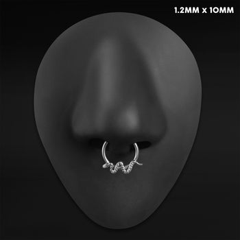 Triple Stacked Septum Ring, Black, Titanium, 1.2mm