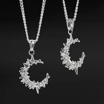 Clip on Earrings, Silver, Hoop with Spike Dangle, Stainless Steel - Pair