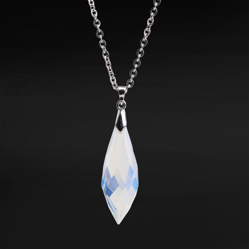 Silver & Opalite Wand Necklace
