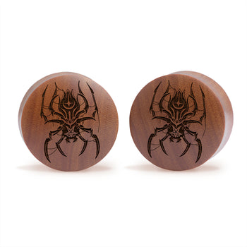 Spider Plug / Gauge - Saba Wood | Convex Double Flare
