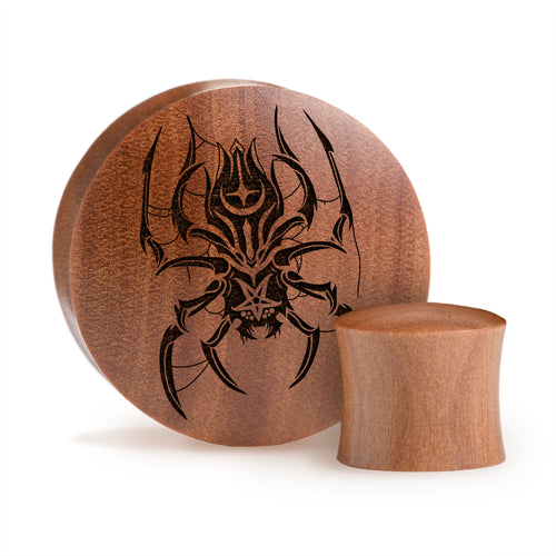 Spider Plug / Gauge - Saba Wood | Convex Double Flare