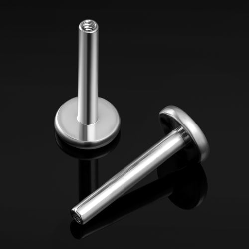 Labret-Stift, Silber, Innengewinde, ASTM F136 Titan, 1,2 mm