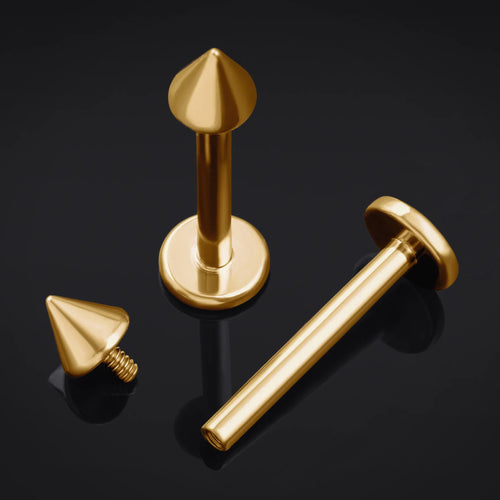 Titanium intern gewindeter Labret-Stift in Silber mit Kegel