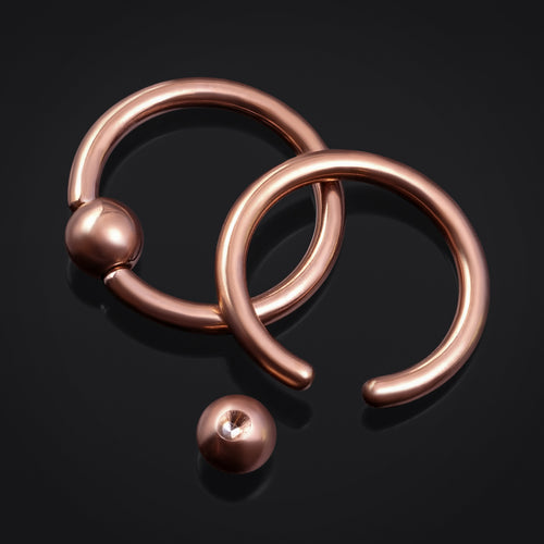 Ball Closure Ring, Rose Gold, Titanium, 1.2mm