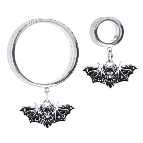 Vampire Bat Double Flare Dangle Ear Tunnel / Plug / Gauge