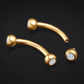Christina Piercing Bar, Silver, Internally Threaded, Titanium, Pre-Sterilised