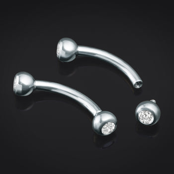 Christina Piercing Bar, Silver, Internally Threaded, Titanium, Pre-Sterilised