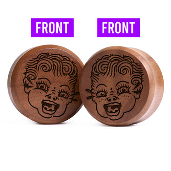 Doppelter Weinen Kewpie Plug / Gauge - Saba Wood | Doppelaufgeweitet mit flachem Gesicht
