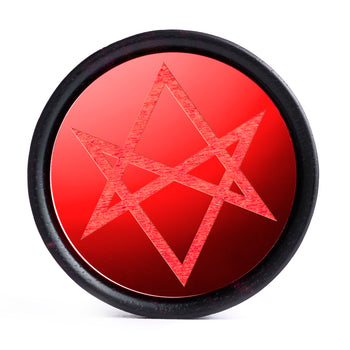 Hexagram Plug / Gauge - Red Inlay Ebony Wood | Convex Double Flare