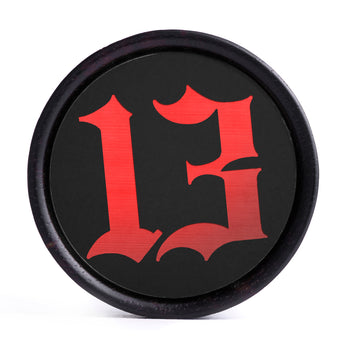 Unlucky 13 Plug / Gauge - Black & Red Inlay Ebony Wood | Convex Double Flare