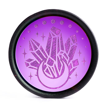 Crystal Moon Plug / Gauge - Gold Inlay Ebony Wood | Convex Double Flare