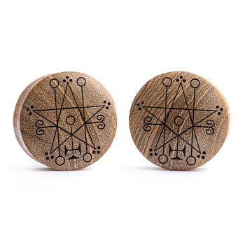 T-Rex Silver Inlay Wood Plug - Custom Plugs, Ear Plugs, Gauges, Stretched Ears