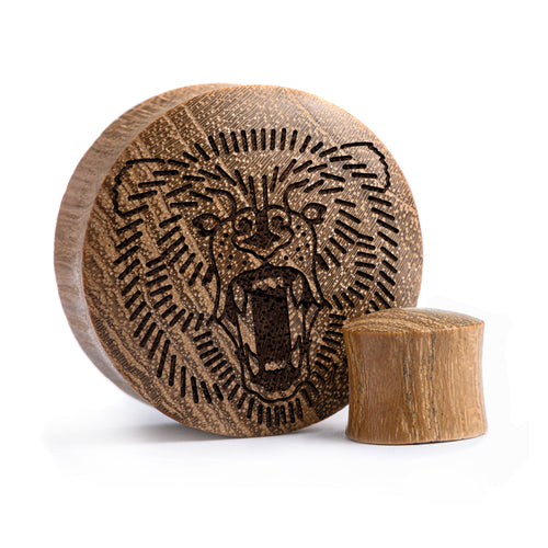 Bear Plug / Gauge - Teak Wood | Convex Double Flare