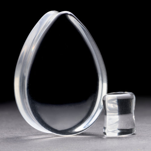 Klarer Tropfenförmiger Glas Plug / Messgerät