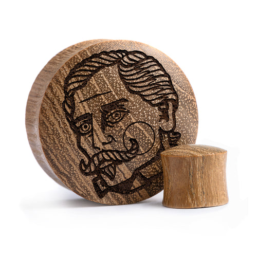 Gent Tattoo Plug / Gauge - Teak Wood | Convex Double Flare