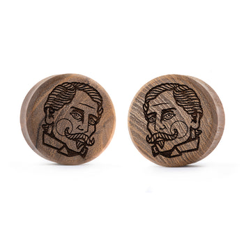 Starburst Mandala Ornamental Tattoo Plug / Gauge - Crocodile Wood | Convex Double Flare