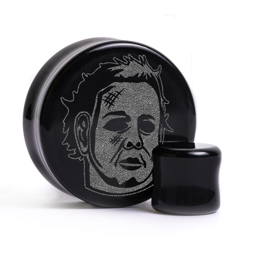 Michael Myers Plug / Gauge - Black Glass | Flat Faced Double Flare