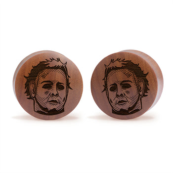 Peony Plug / Gauge - Gold Inlay Ebony Wood | Convex Double Flare