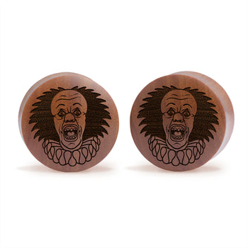 FU2 Heart Skull Plug / Gauge - Saba Wood | Convex Double Flare
