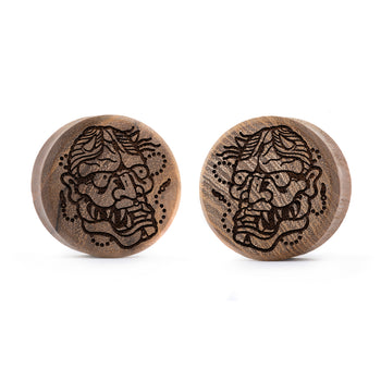 Starburst Mandala Ornamental Tattoo Plug / Gauge - Saba Wood | Flat Faced Double Flare