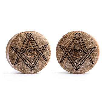 Starburst Mandala Ornamental Tattoo Plug / Gauge - Crocodile Wood | Convex Double Flare